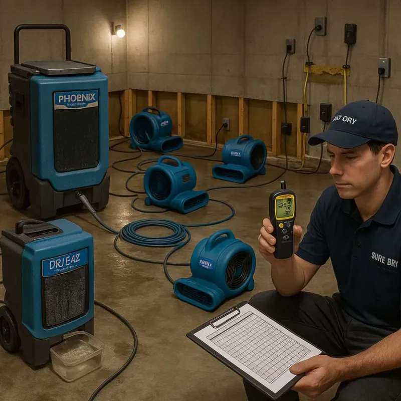 Structural Drying and Dehumidification process in Ridge Wood Heights, FL